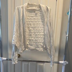 Moth Waterfall Open Front Bell Long Sleeve Cardigan S. Cream Anthropology